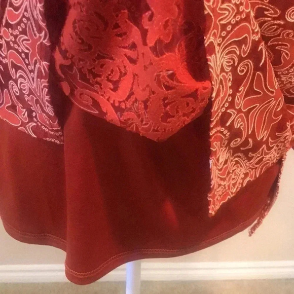 NY Collection Abstract Floral Sheer 3/4 Sleeves Blouse-Size L - Picture 5 of 11